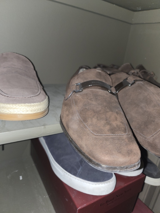 Men\'s Brown  PRADA Luxury Suede Slip-On Loafers $135 main image 8